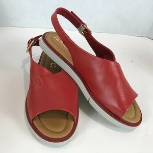 Women's Hotter Red Leather Sandal US 9, EU 41